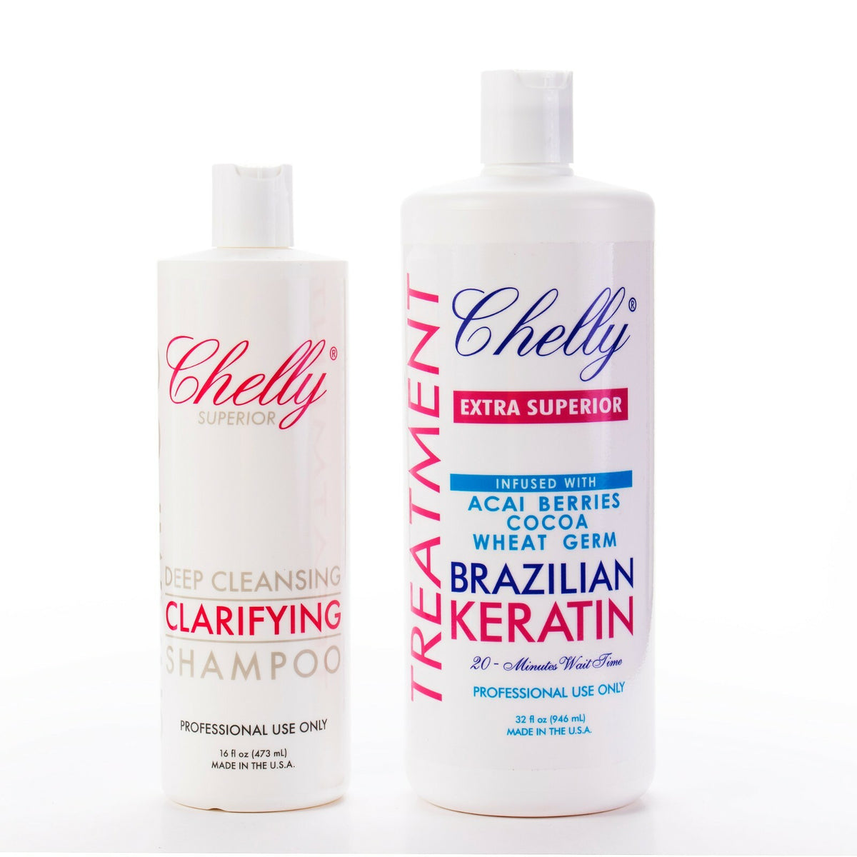 Keratin & Smoothing Hair Treatment & Clarifying Shampoo Combo for Frizz Control