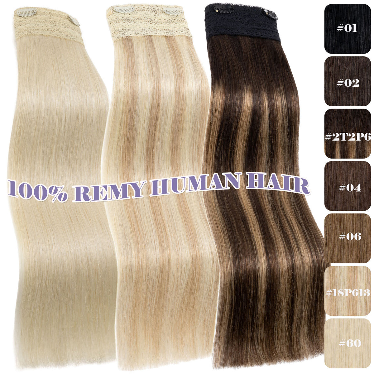 Wire-In Human Hair Extensions with Clips - Thick & Natural Look, 12-22 Inches