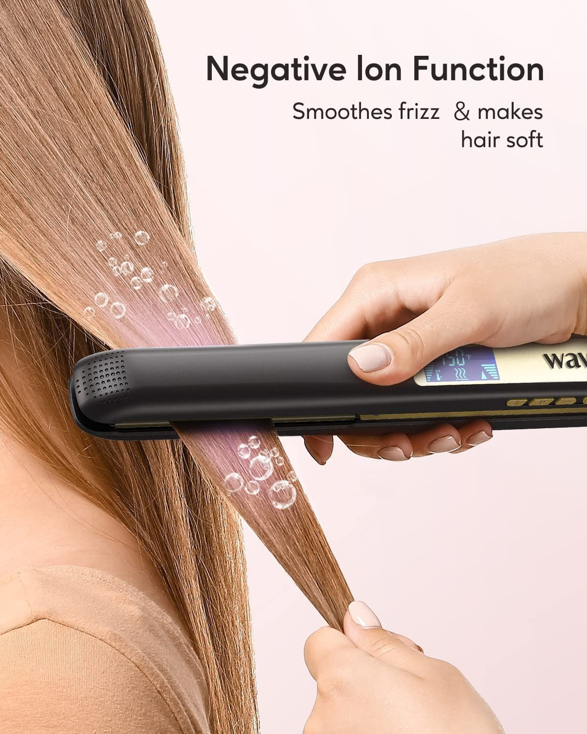 1 Inch Professional Flat Iron for All Hair Types - Fast Heating & Tourmaline Titanium Plates