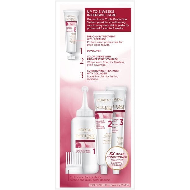 Permanent Hair Color Kit Dark Brown 4 - Gray Coverage & Long-Lasting Shine