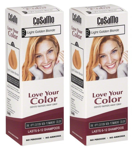 Light Golden Blonde Hair Color #772 - Non-Permanent Gray Coverage 2 Pack