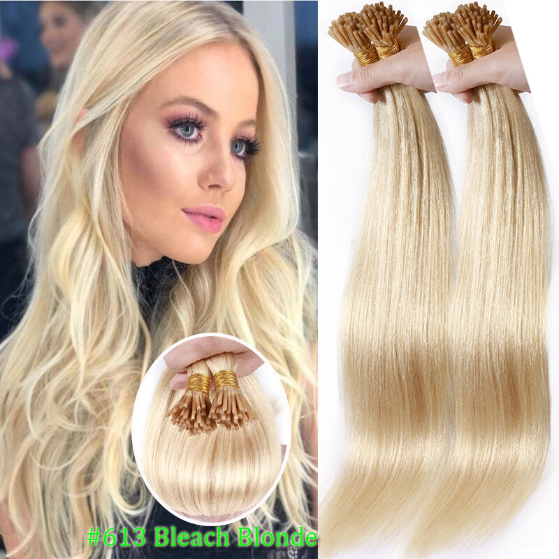 Remy Human Hair Extensions Micro Tip I Tip Keratin Bond 50-200 Strands