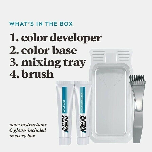 2 Pack Beard & Mustache Coloring Brush Kit for Gray Hair - Dark Brown