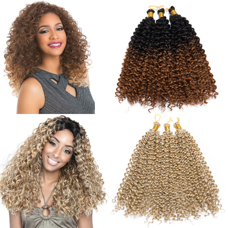 Water Wave Crochet Hair Extensions Long Curly Human Hair 10% Volumizing
