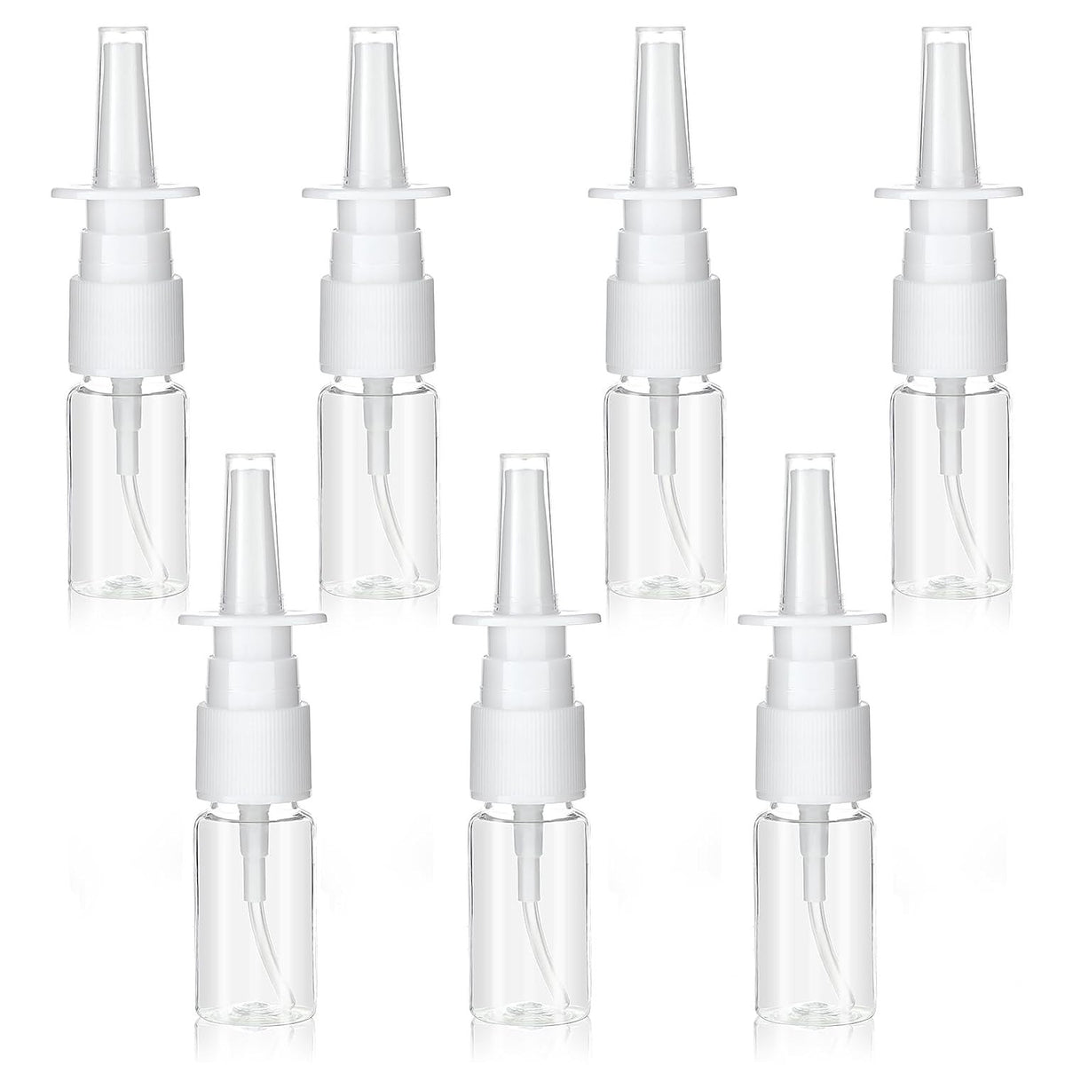 7 Pack 10ml Reusable Nasal Spray Bottles - Clear Small Empty Liquids Dispenser