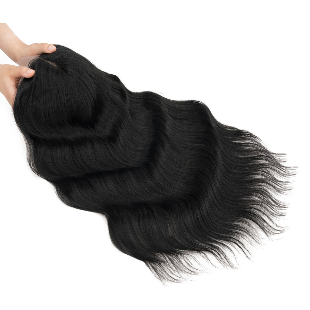 Women Clip-In Hairpiece Human Hair Toupee for Natural Look - 6.5x6.5in