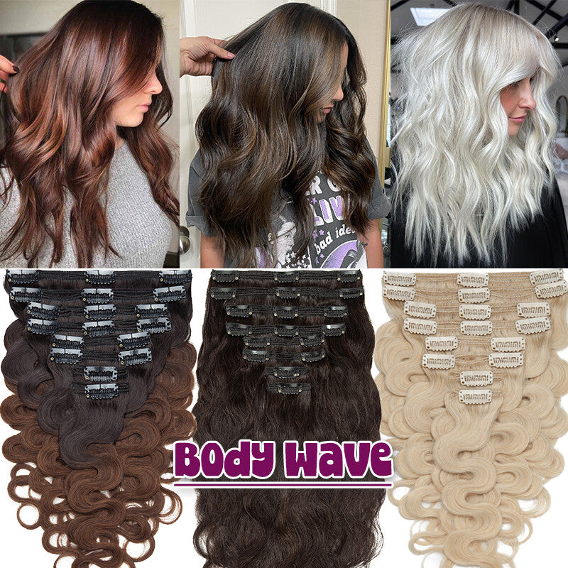 Thick Double Weft Clip-In Hair Extensions 100% Human Remy Full Head 170g