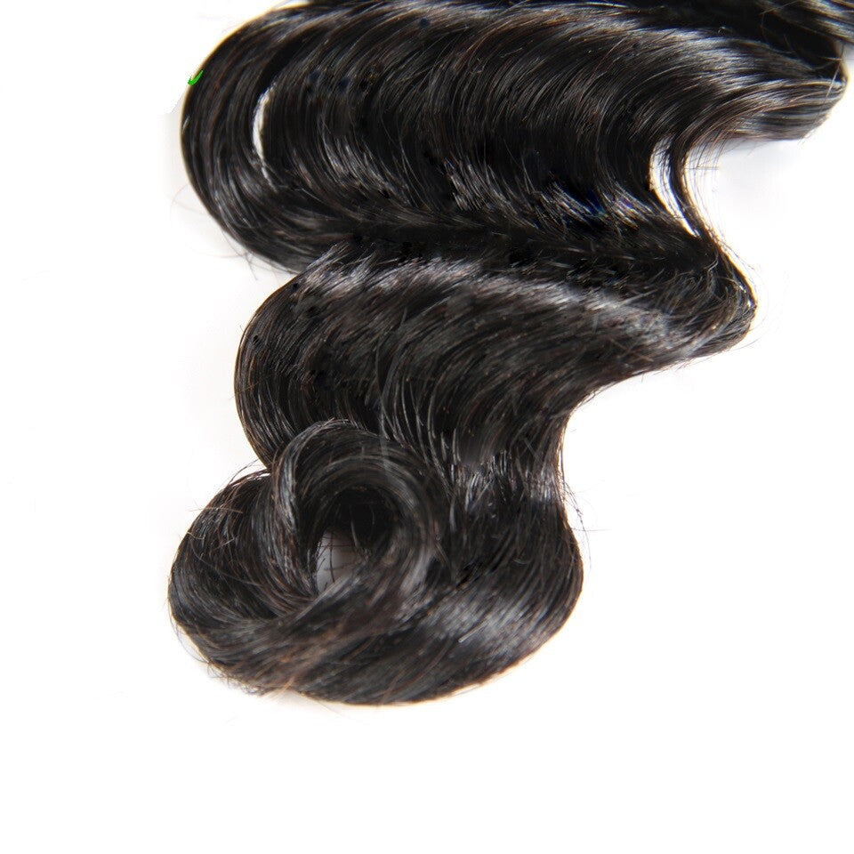10A Mink Deep Wave Brazilian Virgin Human Hair Extensions - Natural Black, Extra Thick