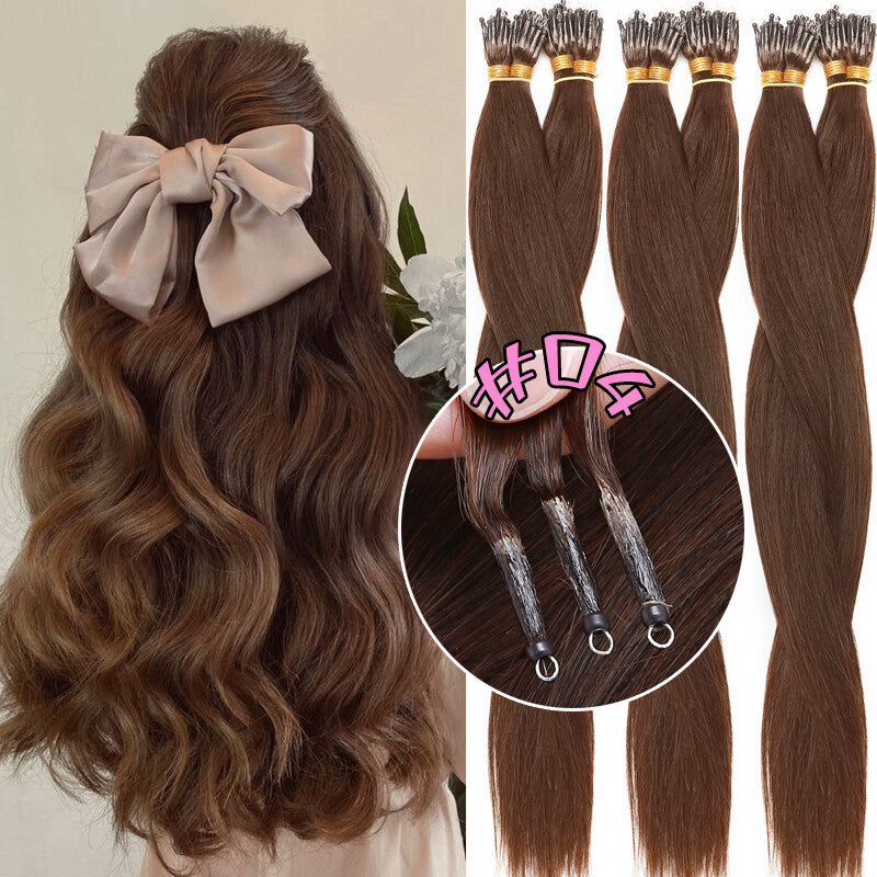 150g Human Hair Extensions with Nano Rings - Thick Ombre Micro Loop Beads