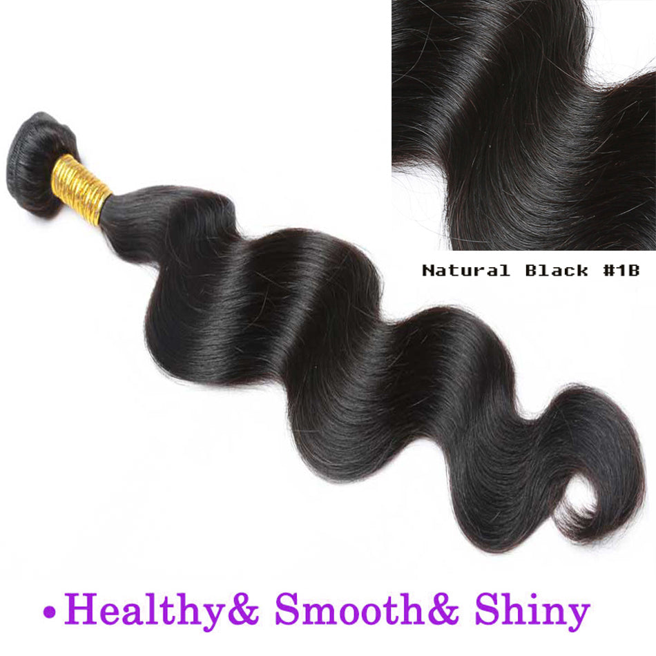 Brazilian & Indian Human Hair Weave Virgin Remy Body Wave - Multiple Lengths & Colors