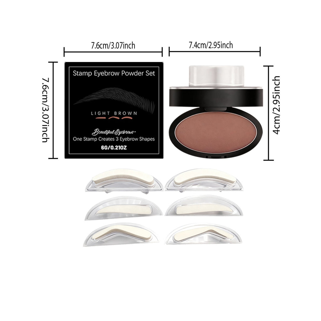 Eyebrow Stamp Kit with 3 Shapes - Water-Resistant, Quick & Easy Makeup