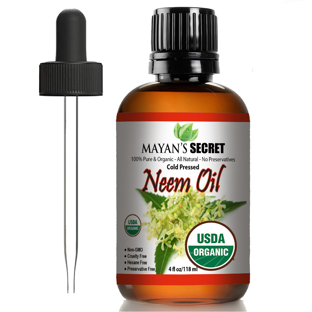 Organic Neem Oil for Hair & Skin - Cold Pressed & USDA Certified