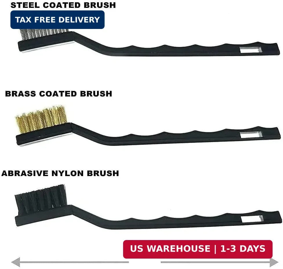 Auto Detailing Brush Set with Boar Hair & Steel Wire - 11 Pieces