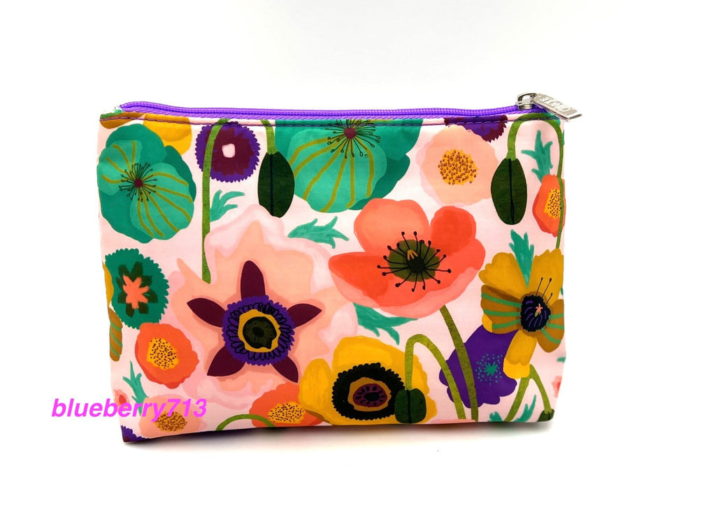 Set of 4 Clinique Flower Printed Makeup Bags - Multi-Color Cosmetic Organizer