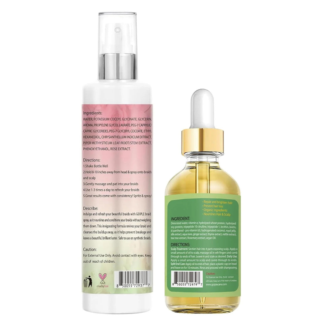 Rose Mint Braiding Spray for Dreadlocks & Hair Growth - 6.8 fl oz