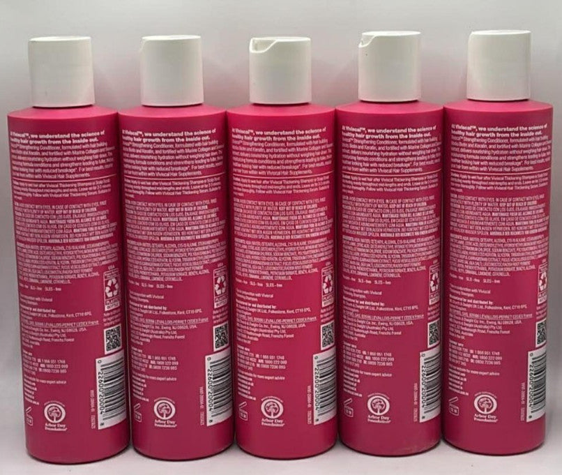 Viviscal Strengthening Conditioner Set - Biotin & Keratin, 5 Bottles, 8.45 Fl Oz Each