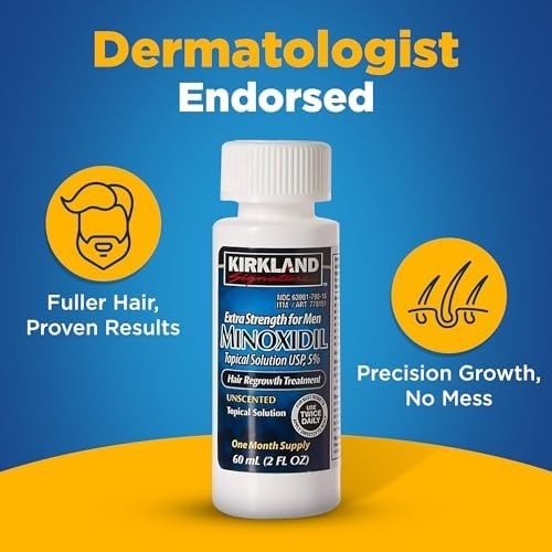 Men's 5% Minoxidil Hair Regrowth Treatment - 2oz with Easy Drop Application