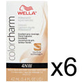 Wella Color Charm Permanent Liquid Hair Dye 4NW Medium Natural Warm Brown - Pack of 6