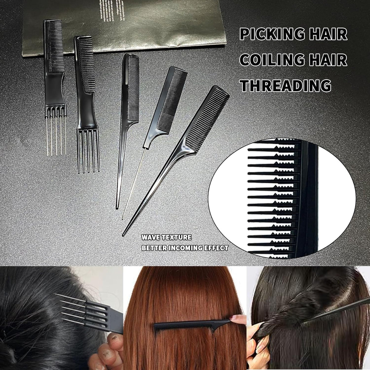 10-Piece Hair Comb Set for Men & Women Styling & Detangling