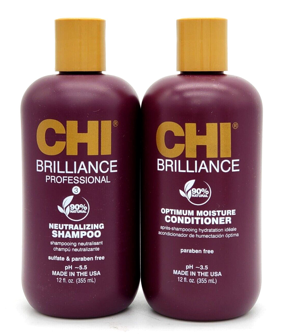 CHI Deep Brilliance Neutralizing Shampoo & Moisture Conditioner Set 12oz