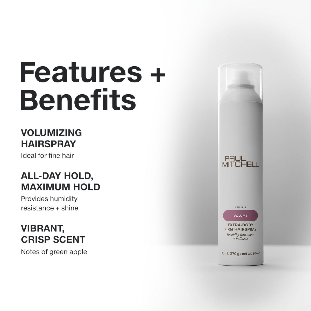 Hair Spray for Volume & Hold - Extra Body Firm Finish 9.5oz