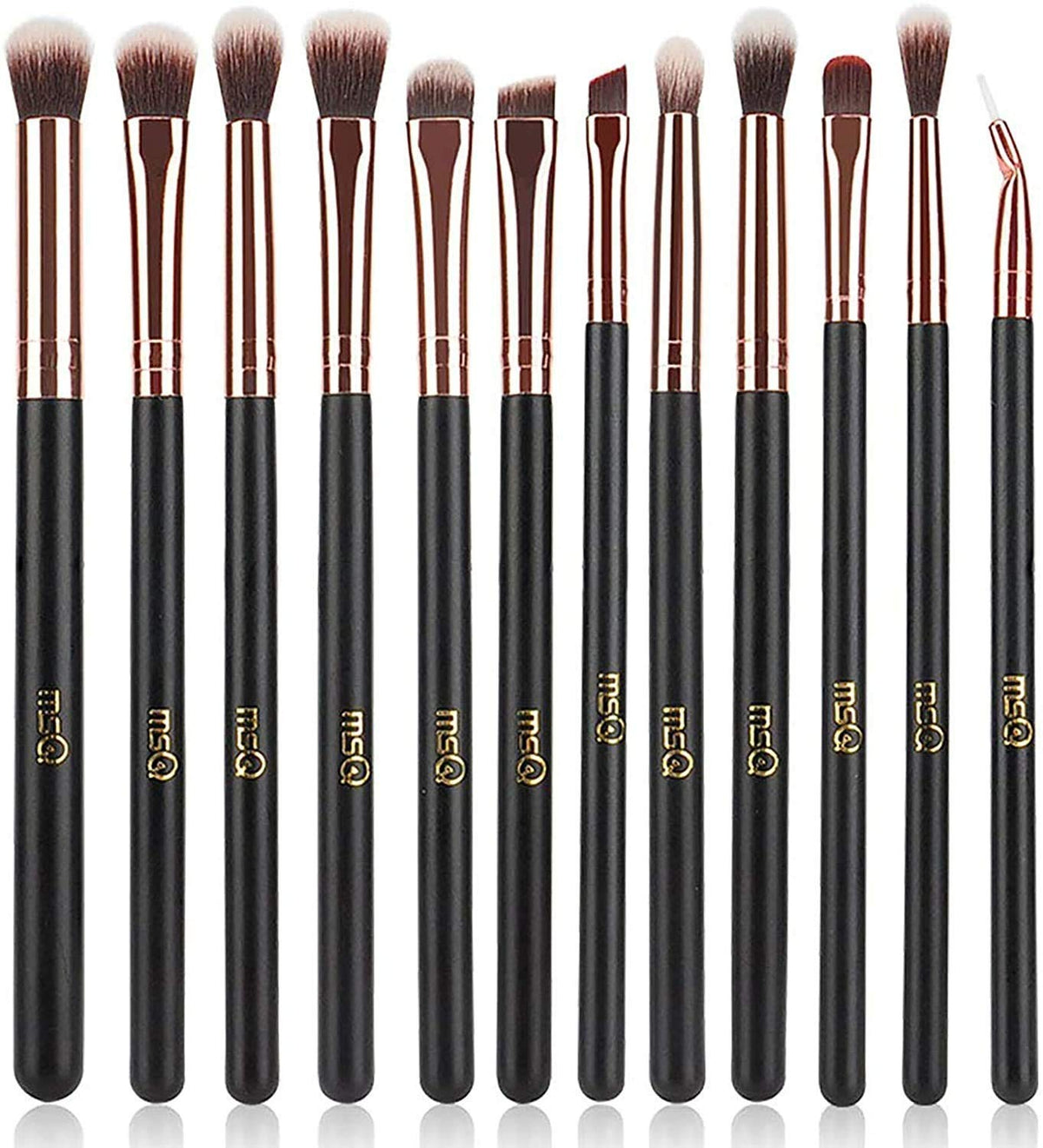 12Pcs Rose Gold Eye Makeup Brush Set - Precision Eye Makeup Tools