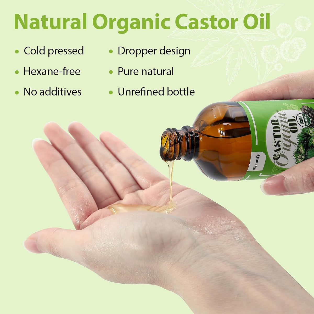 Castor Oil Patches Kit with Organic Cold-Pressed Castor Oil - Multiple Sizes