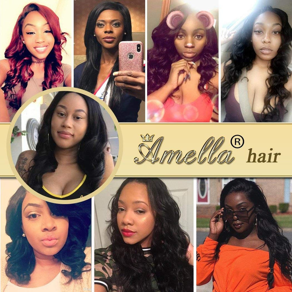 Brazilian Body Wave Hair Extensions Set with Closure - 14 16 18 Inches