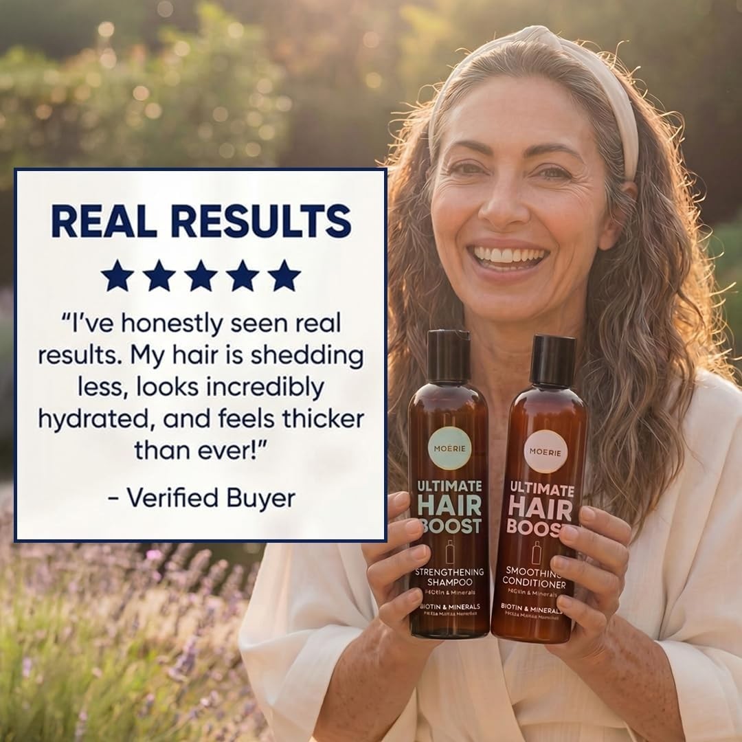Hair Growth Shampoo & Conditioner Set for Men & Women - Biotin & Rosemary, Thicker Hair