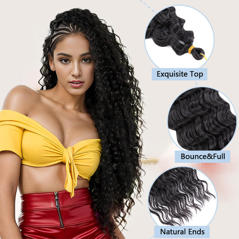 Water Wave Crochet Hair Extensions Afro Curly Braiding Hair Synthetic Braid