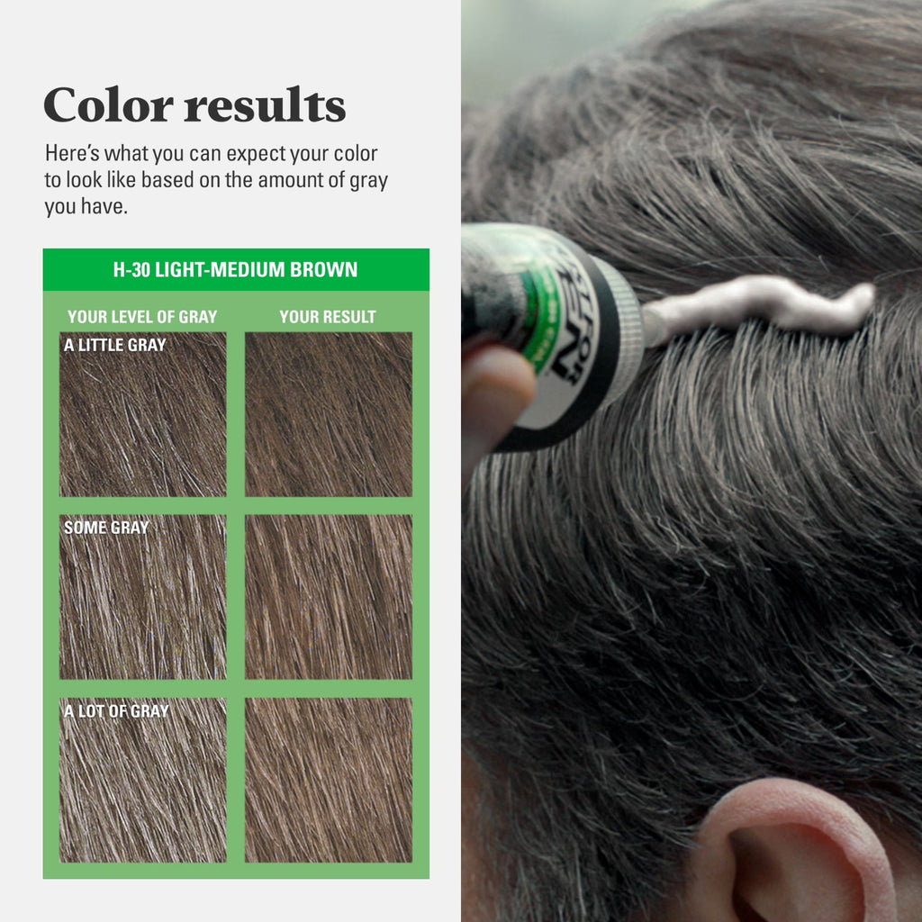 Hair Dye Shampoo-In Light Medium Brown for Men - 3 Pack