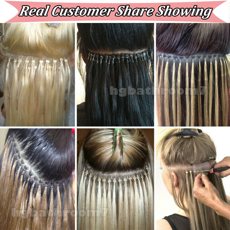 Micro Loop Hair Extensions - Remy Human Hair Beads & Links, Multiple Lengths & Colors