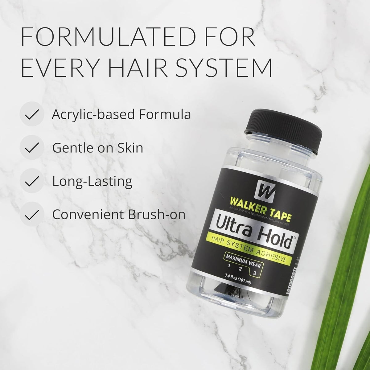 Maximum Hold Hair System Adhesive - 3.4oz Wig, Toupee, Lace Front Glue