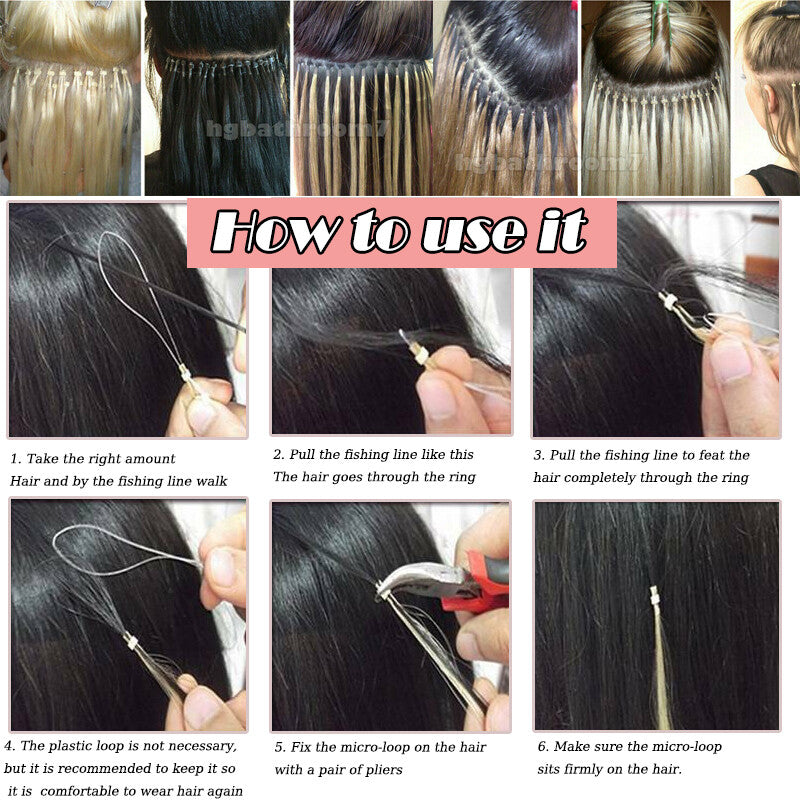 Micro Ring Hair Extensions - Remy Human Hair Beads & Loop Links
