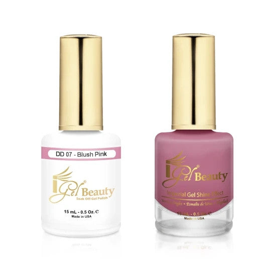 iGel Duo Blush Pink Nail Polish Set - Gel & Regular Lacquer for Nails & Toes