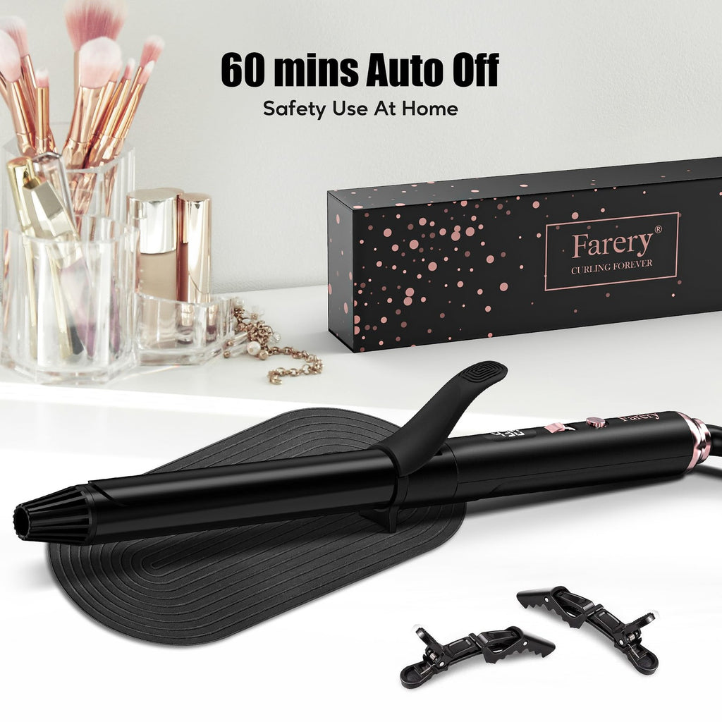 Long Barrel Curling Iron 1 Inch Ceramic Hair Curler with Digital Temp Control