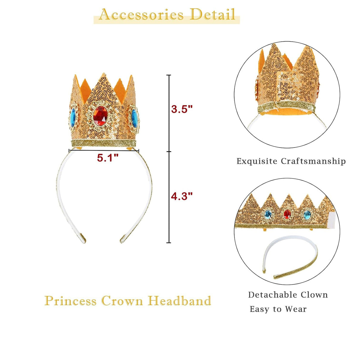 Long Blonde Princess Wig for Cosplay & Halloween with Crown Brooch & Earrings