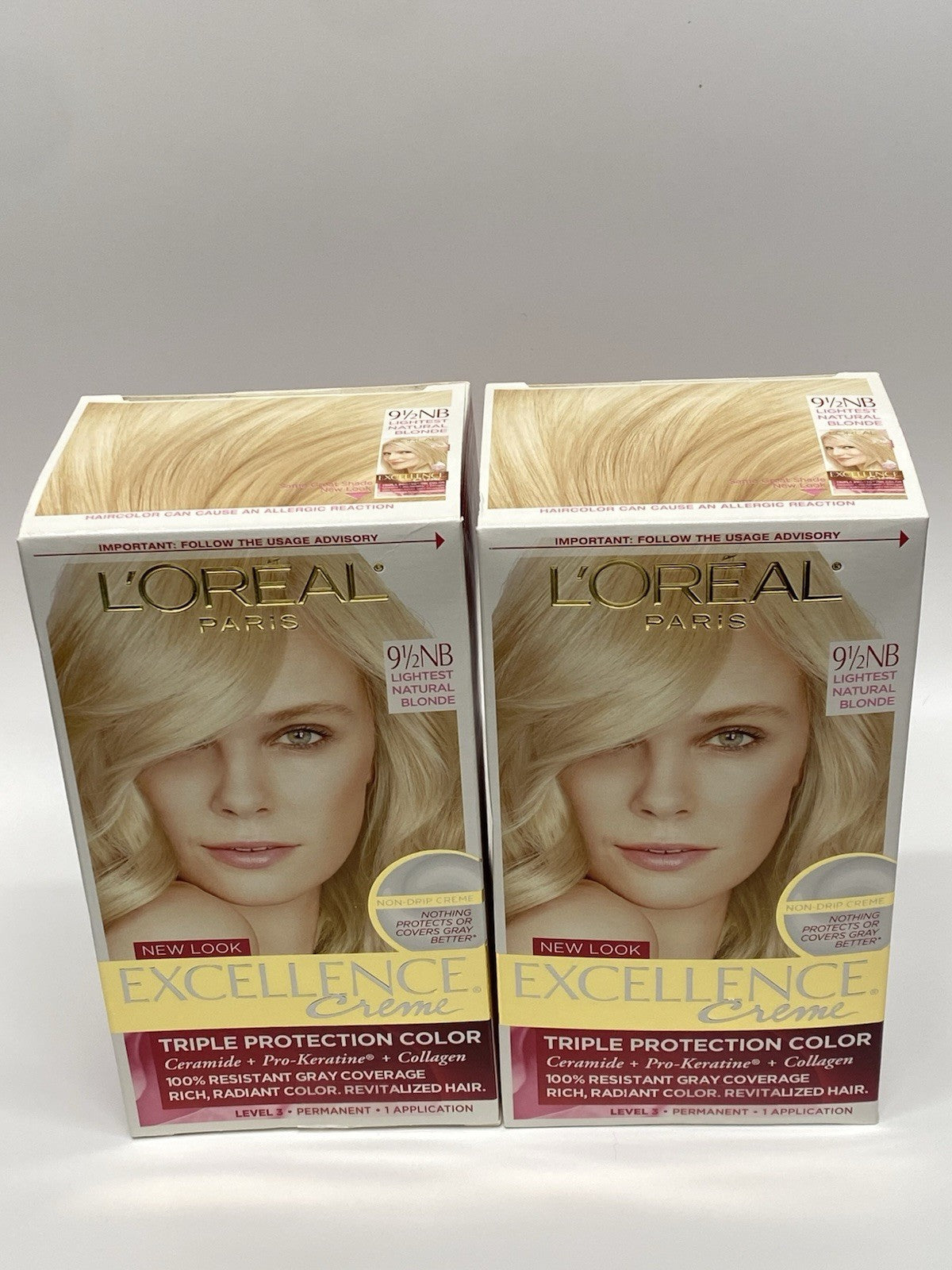 Lightest Natural Blonde Permanent Hair Color 9 1/2 NB - Pack of 2