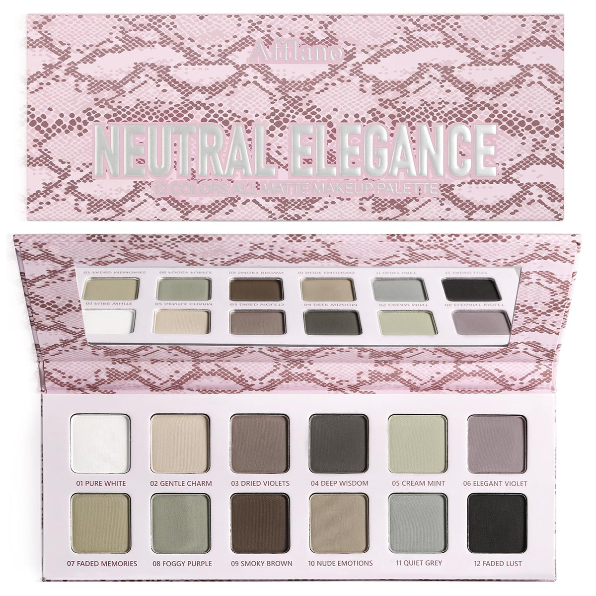 12-Color Matte Eyeshadow Palette for Smoky & Natural Looks - Cool Tones, Long Lasting