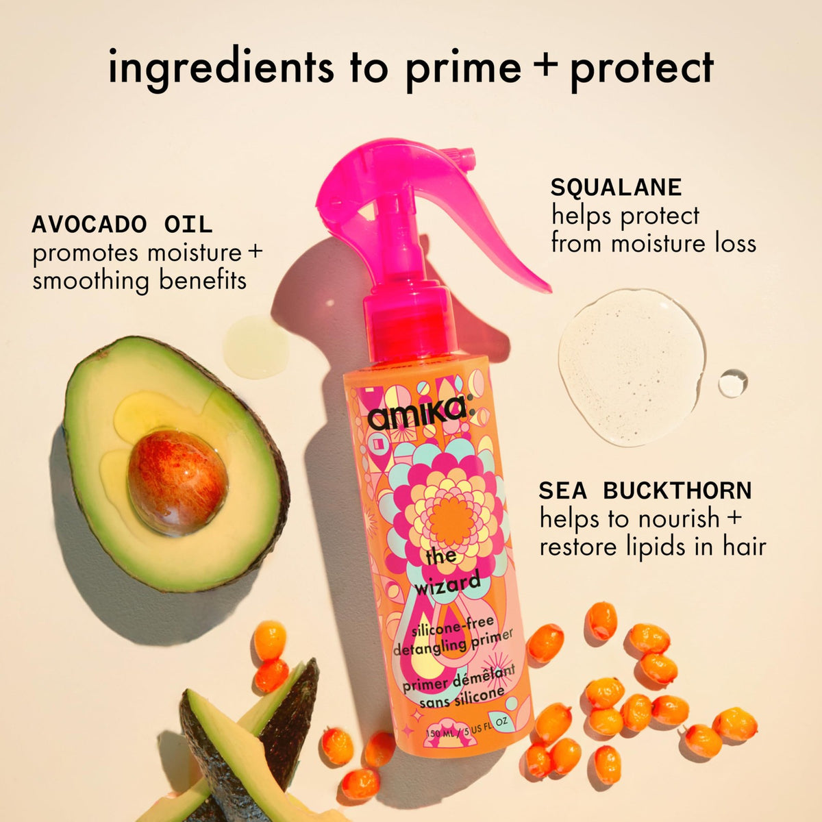 Heat Protectant & Detangling Hair Primer - Silicone-Free, Up to 450°F