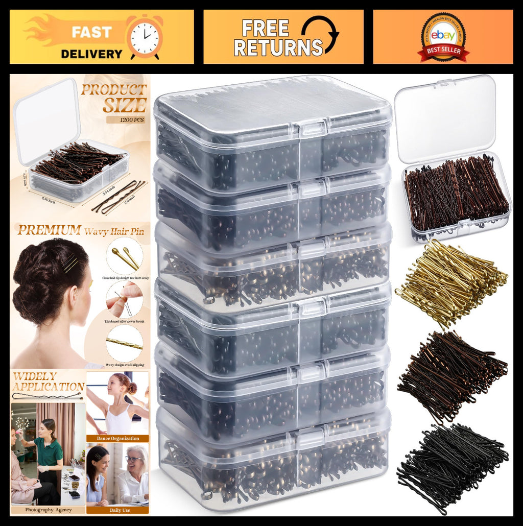 1200 Pcs Hair Pins Set - Invisible 2-Inch Bobby Clips for Women, Non-Slip and Gentle on Hair