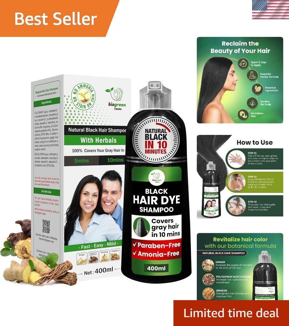 Herbal Ammonia & Paraben-Free Hair Color Shampoo - Salon-Quality Results
