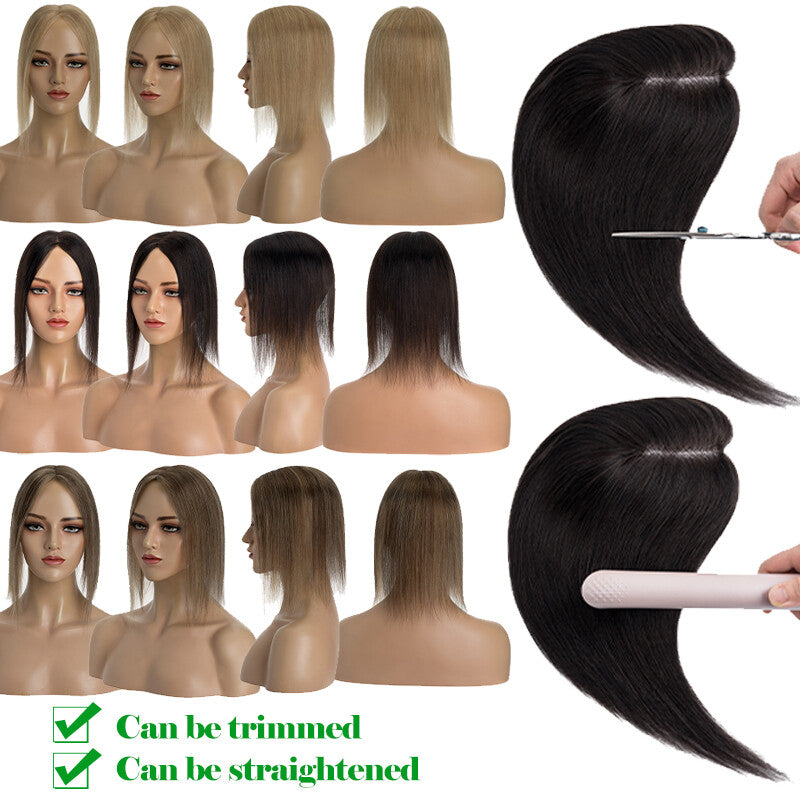 Clip-In Remy Human Hair Topper for Women - Natural & Colored Options
