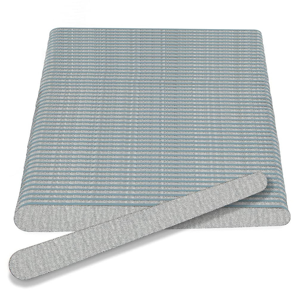 Disposable Nail Files 100/180 Grit Wood Core Silver 100 Count