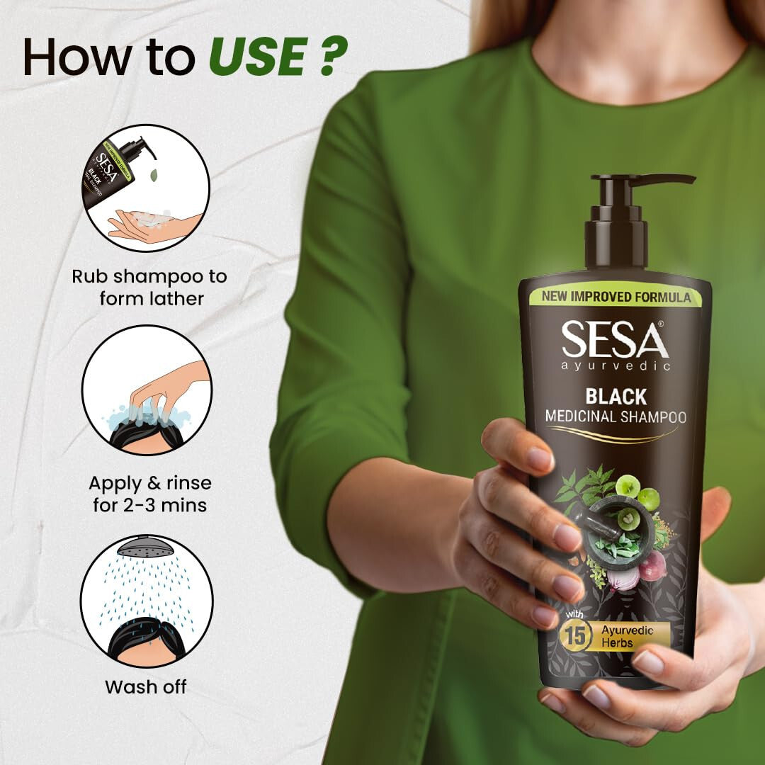 Ayurvedic Hair Fall Control Shampoo - Natural Herbal Formula, 500ml