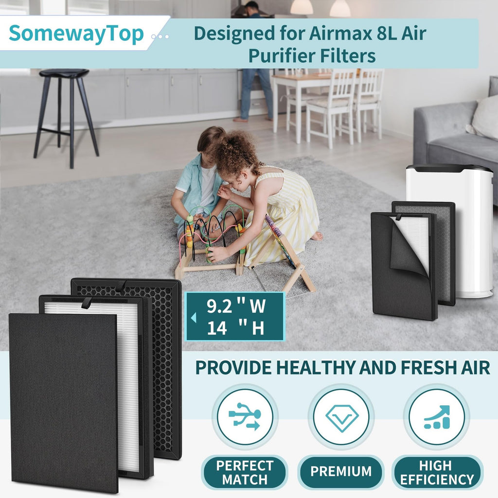 HEPA Air Purifier Filter Set Compatible with Okaysou Airmax 8L - 2 Pack