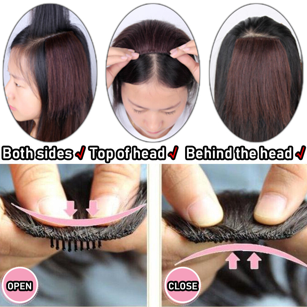 Clip-In Hair Extensions Remy Human Hair Short Topper Multiple Colors & Lengths