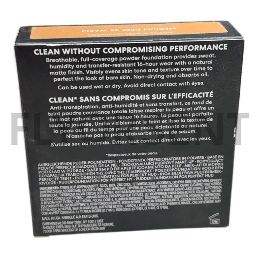 BareMinerals Powder Foundation 16HR Skin-Perfecting Medium Deep 45 Warm