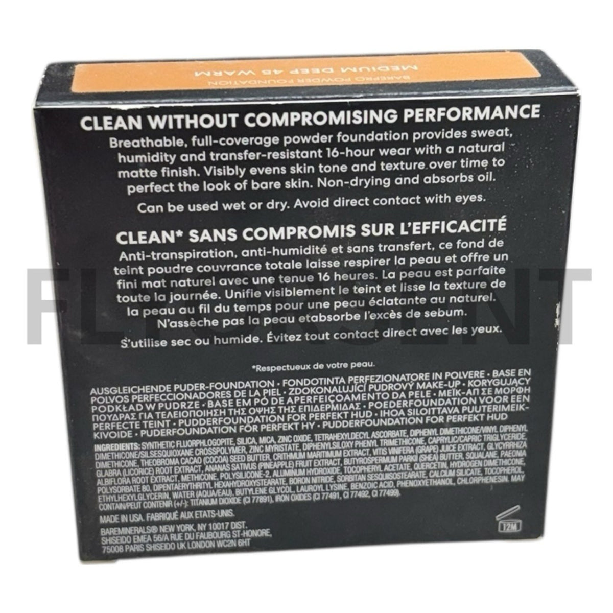 BareMinerals Powder Foundation 16HR Skin-Perfecting Medium Deep 45 Warm