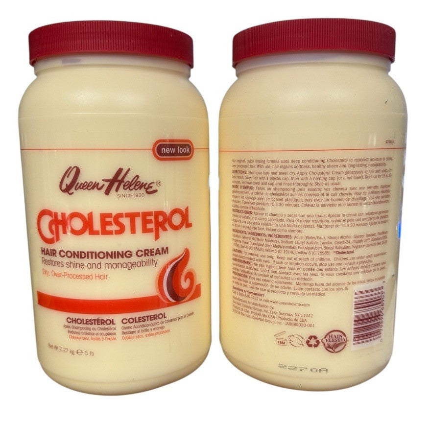 Queen Helene Cholesterol Hair Conditioning Cream 2 Jars - 5 LB Each